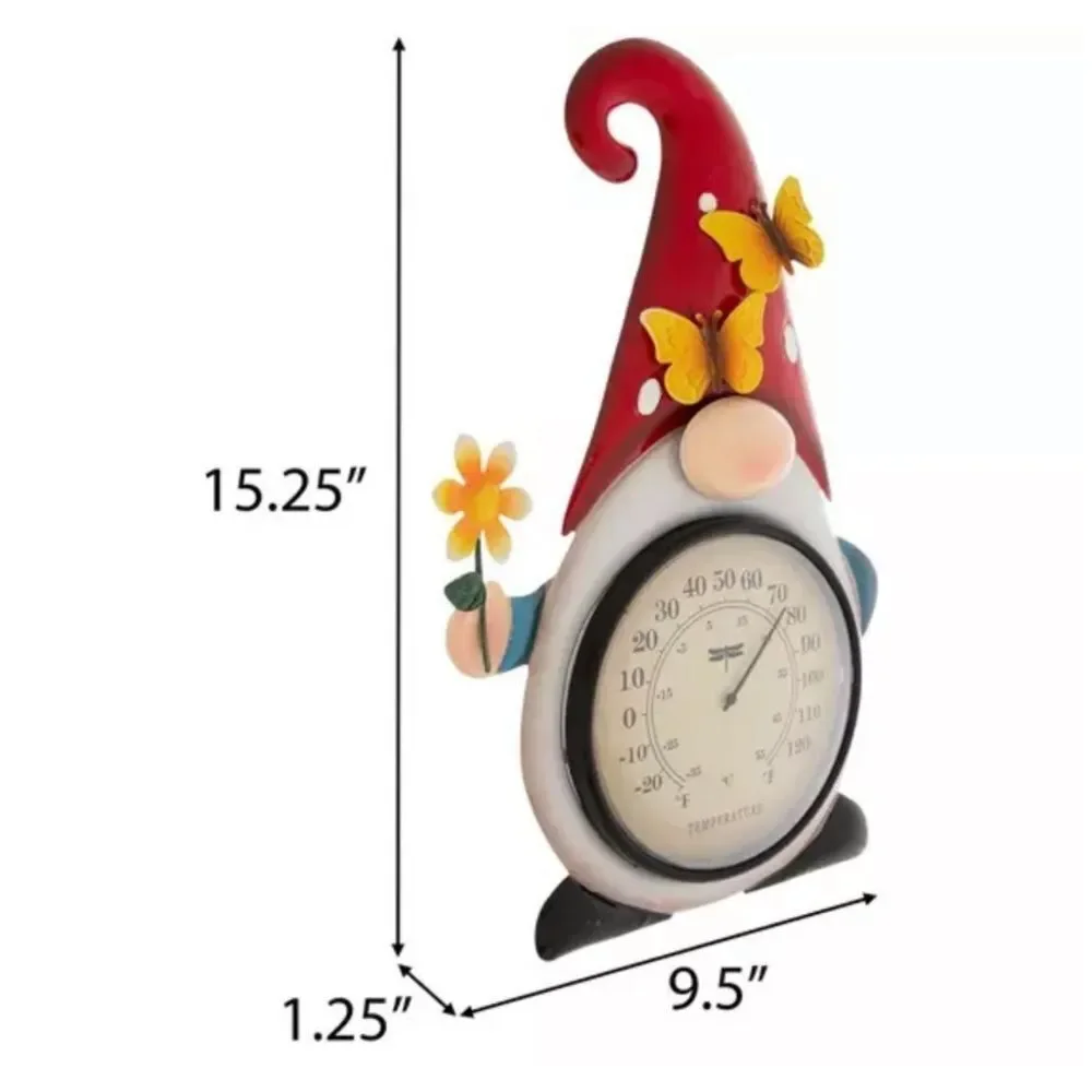 Whimsical Red Gnome Wall Thermometer